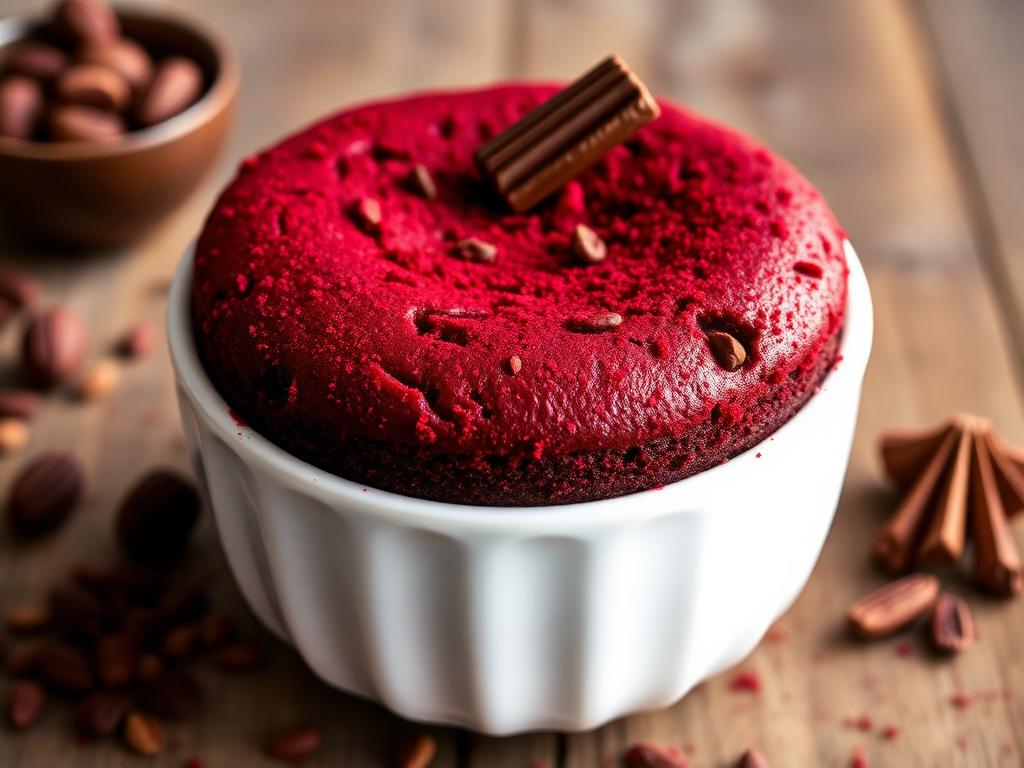 Bowlcake red velvet rouge naturel à la betterave et au cacao