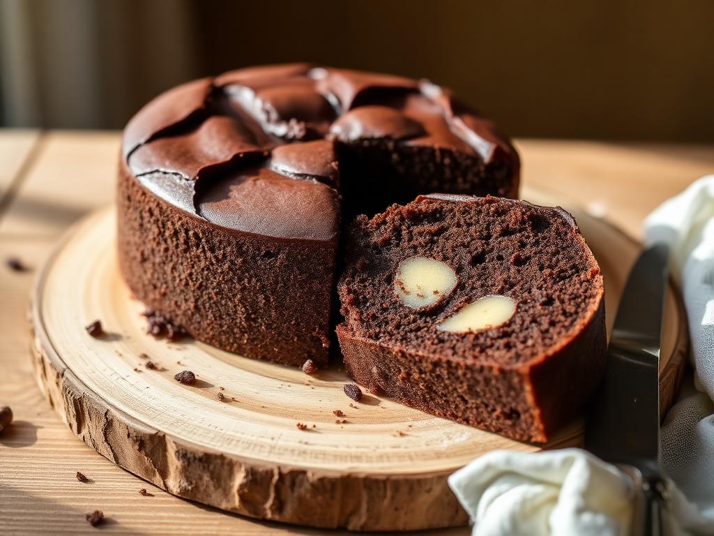 Cake healthy marbré chocolat-vanille tranché