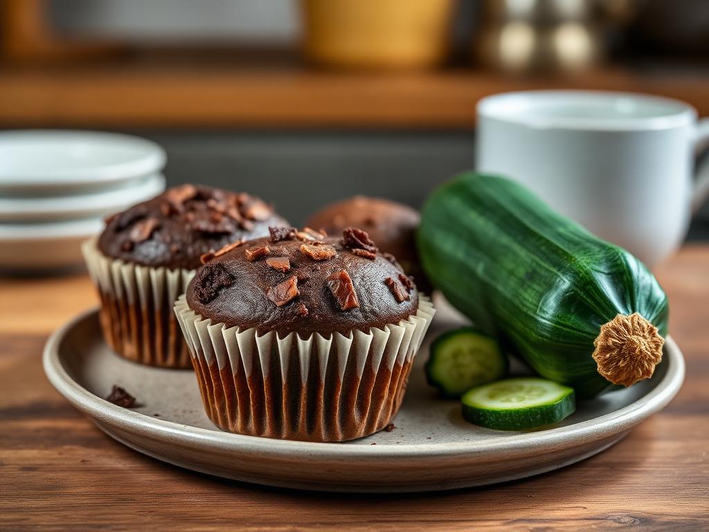 Muffins healthy au chocolat et à la courgette râpée