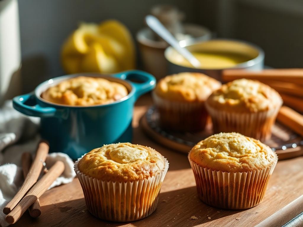 Muffins healthy protéinés à la vanille avec du yaourt grec